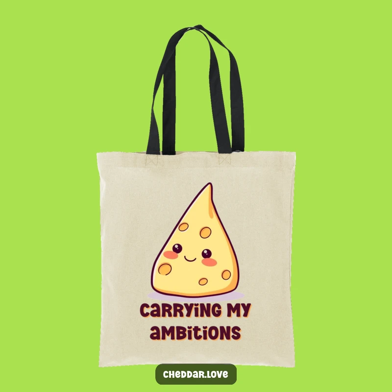 Funny Pointing Cheese Wedge Tote Bag - Carry Your Goals Everywhere