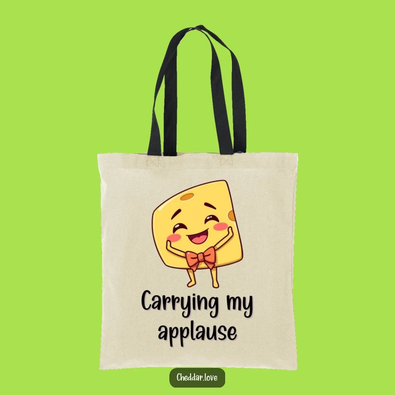 Funny Cheddar Cheese Actor Tote Bag: Spacious & Hilarious Cartoon Accessory
