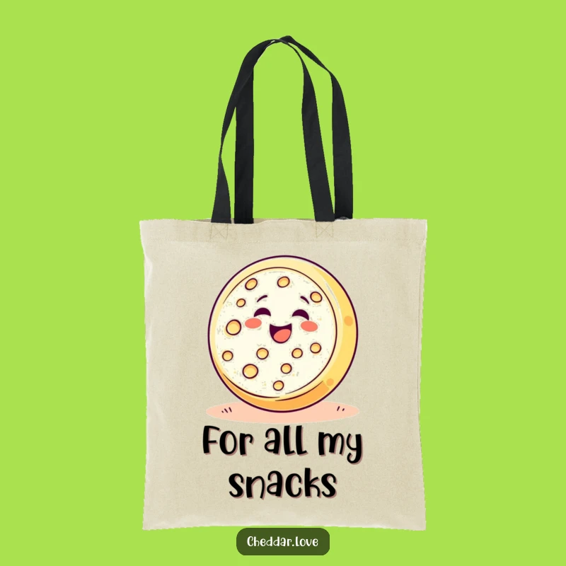 Funny Cheese Wheel Rolling Joy Tote Bag: Hilarious Foodie Carry-All
