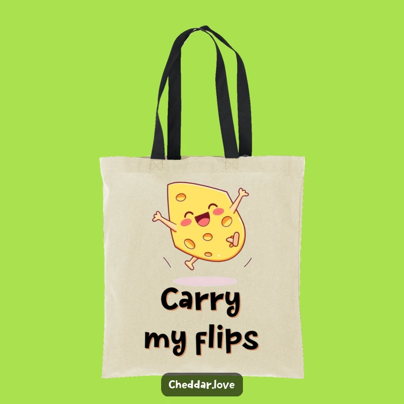 Funny Cartwheeling Cheddar Cheese Tote Bag - Carry Your Fun On The Go