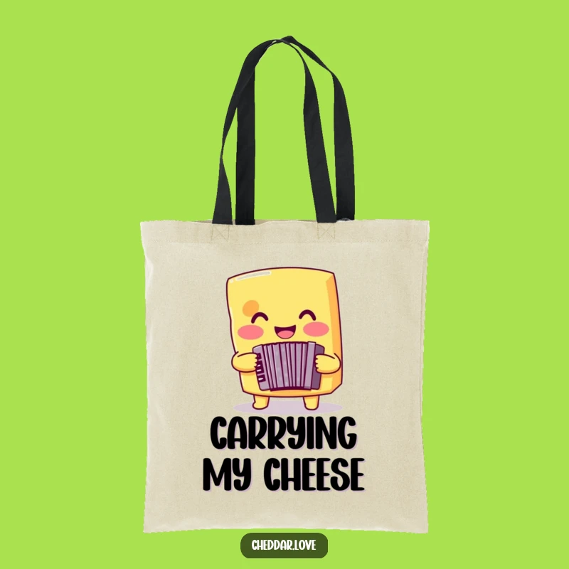 Funny Cheese Accordion Tote Bag: Carry Your Tunes and Treats