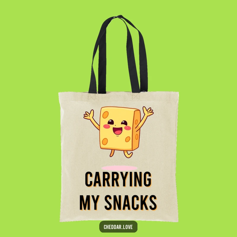 Funny Cheese Jump Tote Bag: Happy Cheddar Shuttlecock Carryall, Perfect Humorous Gift