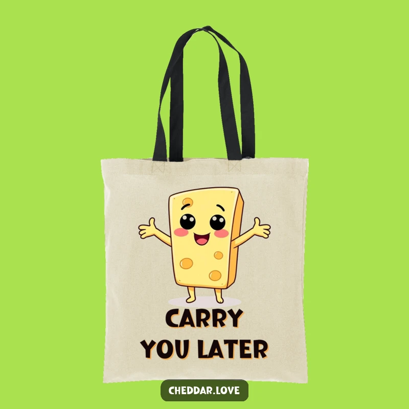 Funny Cheese Slice Tote Bag - Carry Your Greetings in Style, Perfect Gift