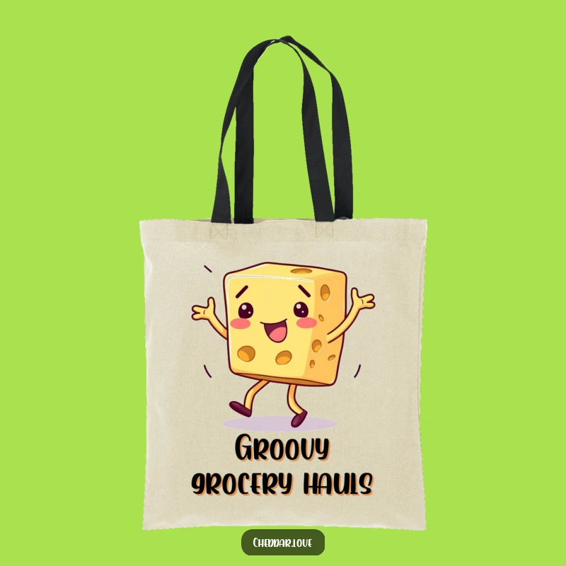 Funny Dancing Cheese Tote Bag - Carry Your Grooves Everywhere You Go