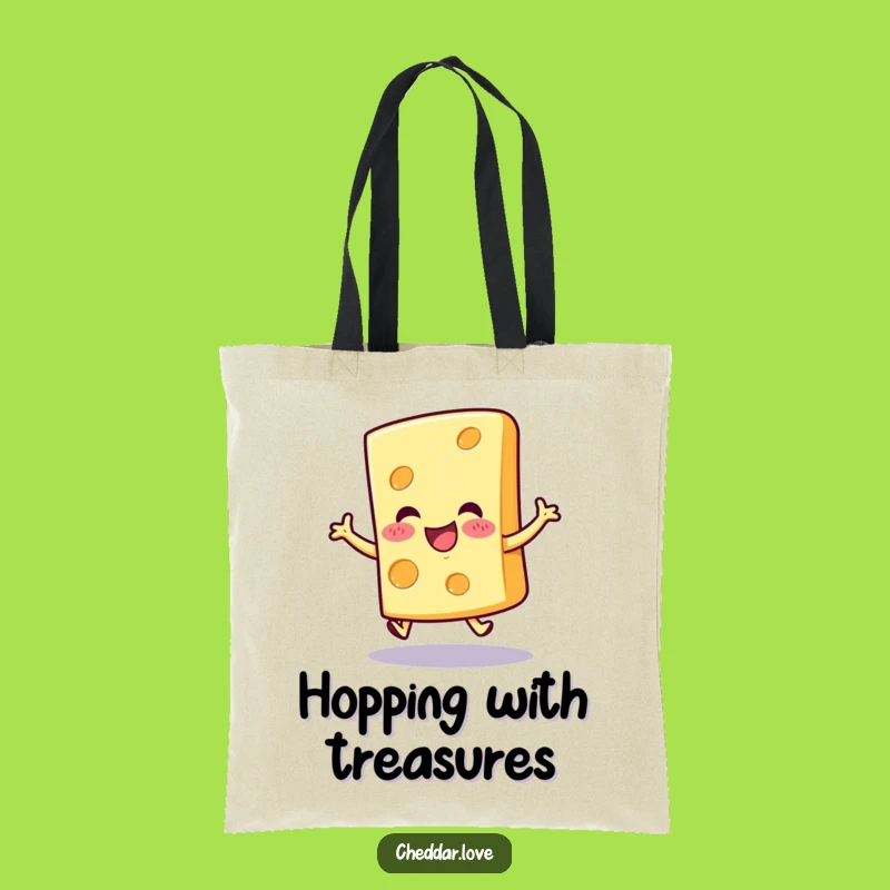 Funny Hopping Cheese Slice Tote Bag - Carry Your Excitement Everywhere