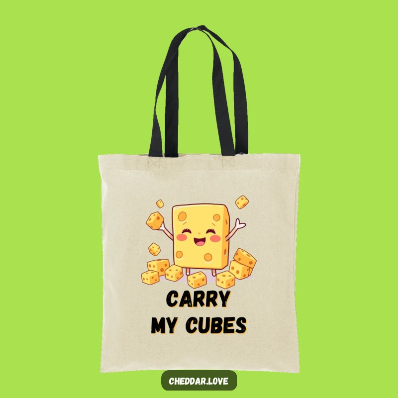 Funny Smiling Cheddar Cheese Juggling Tote Bag - Practical & Hilarious Carryall