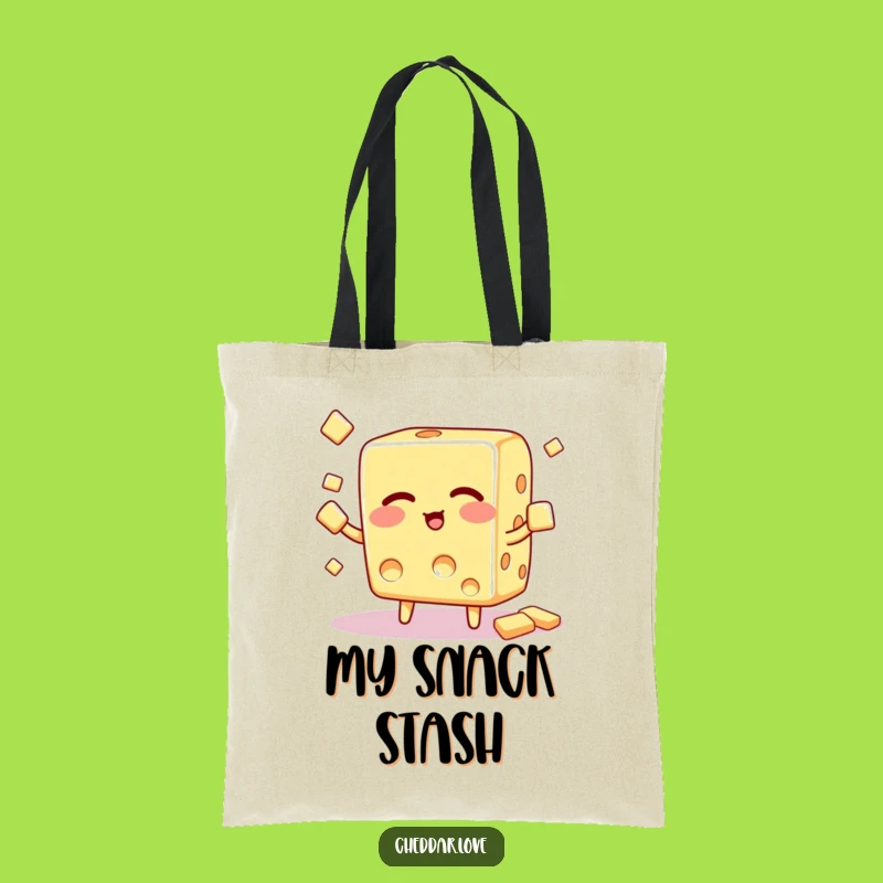 Funny Winking Cheese Cube Tote Bag: Carry Your Essentials with Flair - Ideal Gift!
