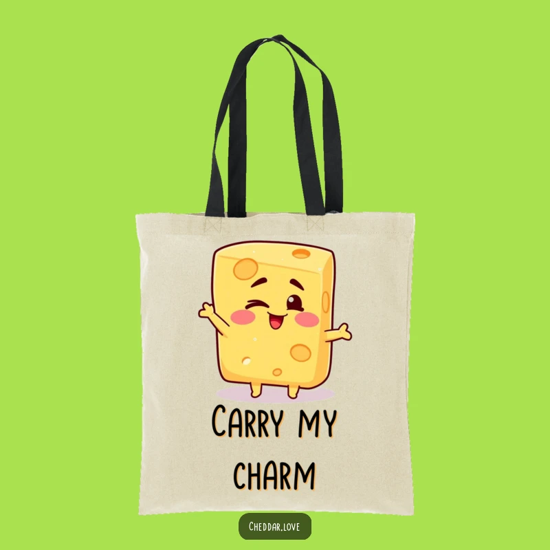 Funny Winking Cheese Tote Bag: Silly block companion, a practical and funny gift!