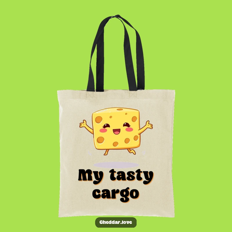 Funny Cheese Cube Tote Bag - Carry Your Wobbly Fun, Perfect Funny Gift